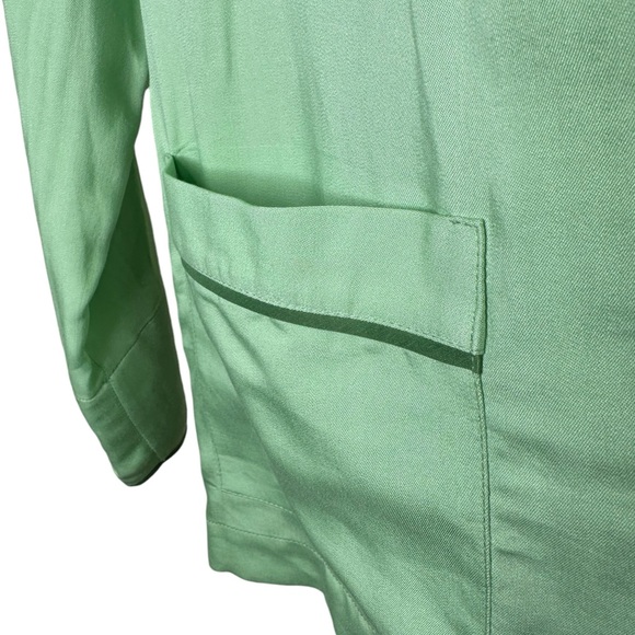 Sleeper Luxury Pajama Top Size XS Button Front Long Sleeve Mint Green Oversized - Picture 7 of 15